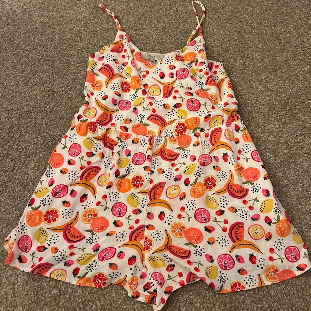 LOFT Citrus Print Sleeveless Jumpsuit